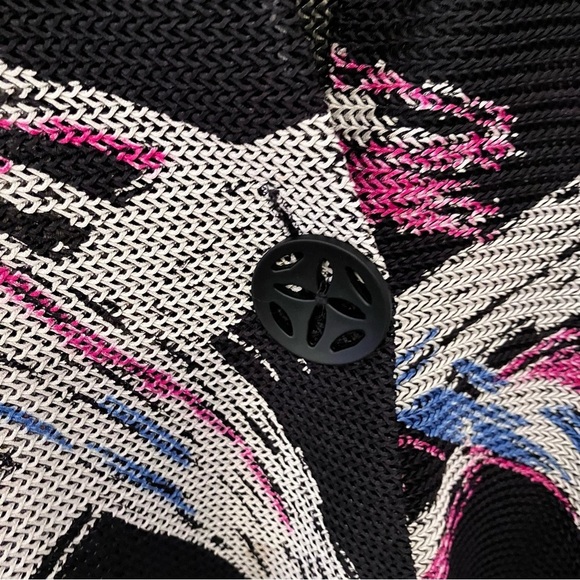 IC Connie K Womens Lagenlook Artsy Kimono Jacket Open Weave Asymmetrical Sz. L - Picture 5 of 8